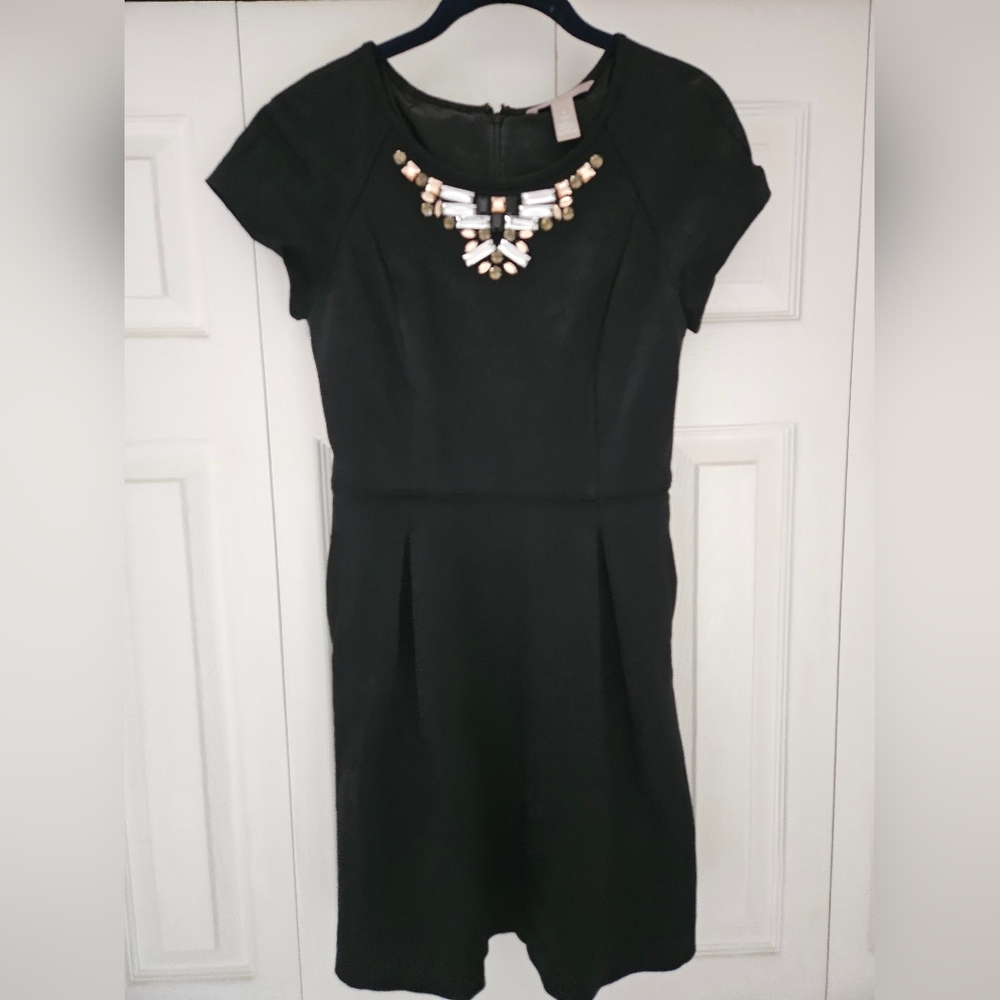 Women's Banana Republic black fit and flare dress size 4